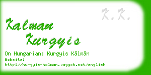 kalman kurgyis business card
